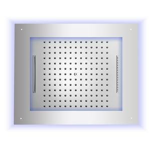 shower head with chromotherapy / ceiling-mounted / rectangular / rain