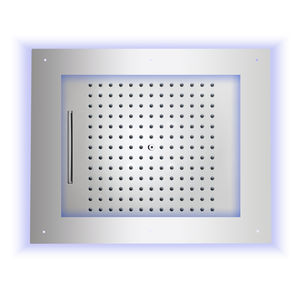 shower head with chromotherapy / ceiling-mounted / rectangular / rain