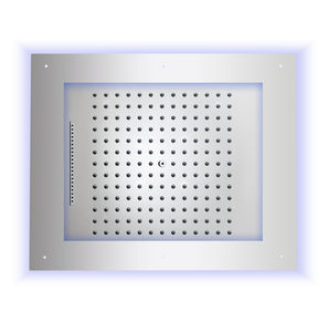 shower head with chromotherapy / ceiling-mounted / rectangular / rain