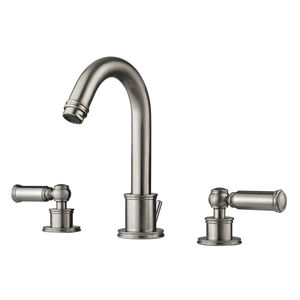 double-handle washbasin mixer tap / free-standing / chrome-plated brass / bathroom