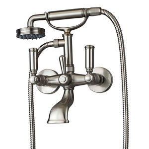 double-handle shower mixer tap / for bathtubs / wall-mounted / chrome-plated brass