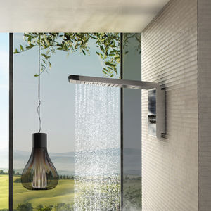 wall-mounted shower head / rectangular / waterfall / rain