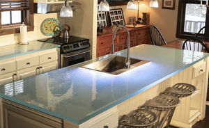 glass countertop / kitchen