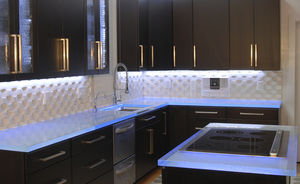 glass countertop / kitchen / antibacterial / stain-proof