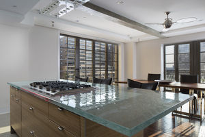 glass countertop / heat-resistant / stain-proof / antibacterial