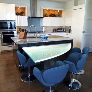 glass countertop / kitchen / heat-resistant / stain-proof