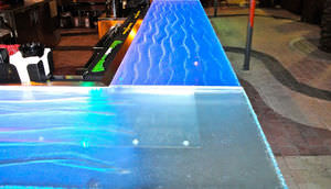 glass door panel / with LED / patterned