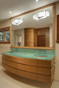 double vanity top / glass / custom