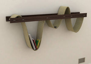 wall-mounted shelf / original design / wooden / for professional use