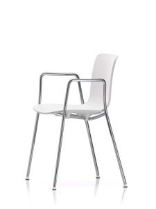 contemporary chair / tablet / stackable / with armrests