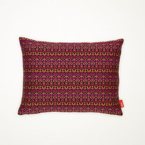 sofa cushion / square / patterned / fabric