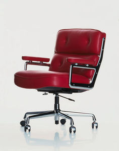 conference armchair / contemporary / leather / swivel