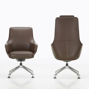 conference armchair / contemporary / leather / adjustable
