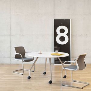 conference table / round / contemporary / aluminum