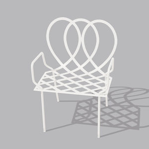 original design visitor armchair / metal / with armrests / black