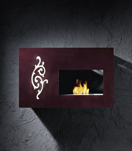 bioethanol fireplace / contemporary / closed hearth / wall-mounted