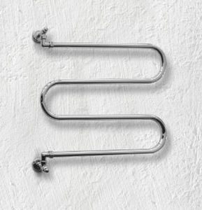 hot water towel radiator / electric / metal / chrome
