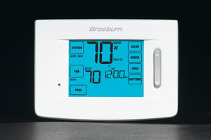 programmable thermostat / wall-mounted / for heating / touchscreen
