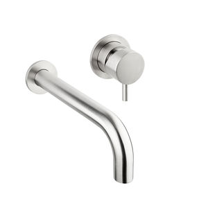 bathtub mixer tap / built-in / wall-mounted / stainless steel