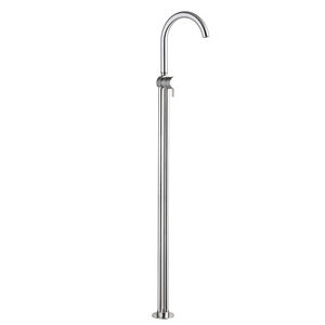 washbasin mixer tap / floor-mounted / stainless steel / bathroom
