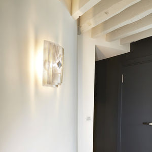 contemporary wall light / stainless steel / halogen / rectangular