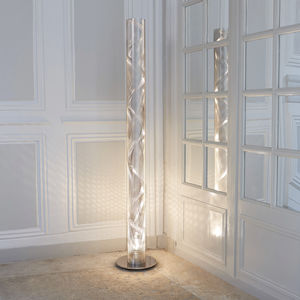 contemporary light column / stainless steel / LED / halogen