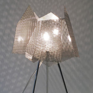 table lamp / contemporary / polished stainless steel / handmade