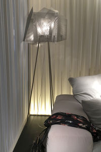 floor-standing lamp / contemporary / polished stainless steel / handmade