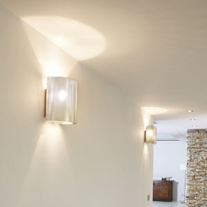 contemporary wall light / stainless steel / LED / halogen