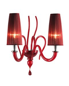 classic wall light / crystal / blown glass / silk