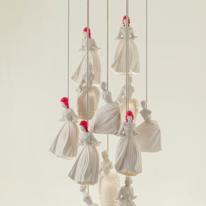 pendant lamp / original design / porcelain / handmade