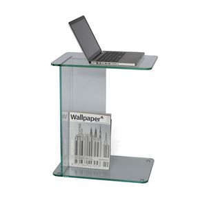 laptop table / contemporary / tempered glass