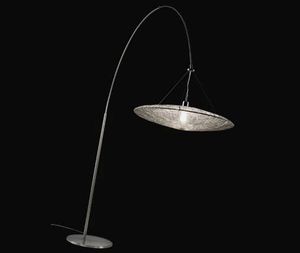 floor lamp / contemporary / glass / stainless steel