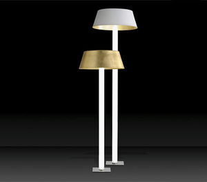 floor-standing lamp / contemporary / stainless steel / methacrylate