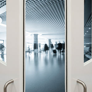 interior door / two-way / glass / steel