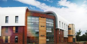 corrugated sheet metal / curved / steel / facade
