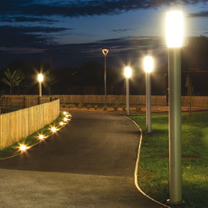 urban bollard light / contemporary / stainless steel / galvanized steel