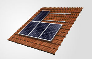mono-pitched roof mounting system / for tiled roofs / on-roof / for PV applications