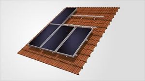 tiled roof mounting system / integrated / solar collector