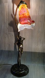table lamp / classic / bronze / glass