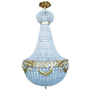 Louis XVI style chandelier / glass / bronze / OLED