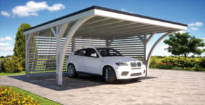 carport with integrated photovoltaic panel