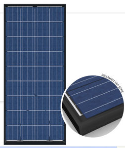 polycrystalline PV solar panel / glass-glass / black / for roofs
