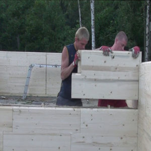 wall with modular panels / prefab