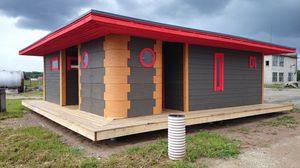 wall with modular panels / prefab