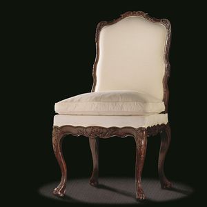 classic chair / upholstered / fabric / wooden