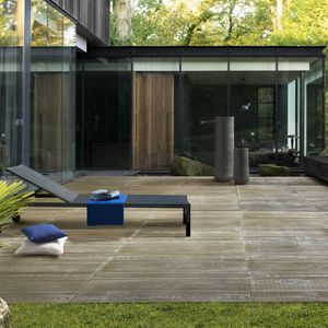 engineered stone paving slab / anti-slip / wood look / for public spaces