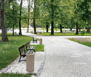 pedestal ashtray / engineered stone / for outdoor use / for public spaces