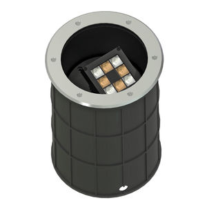 recessed floor light fixture / LED / round / tubular