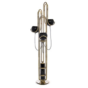 floor-standing lamp / contemporary / aluminum / brass